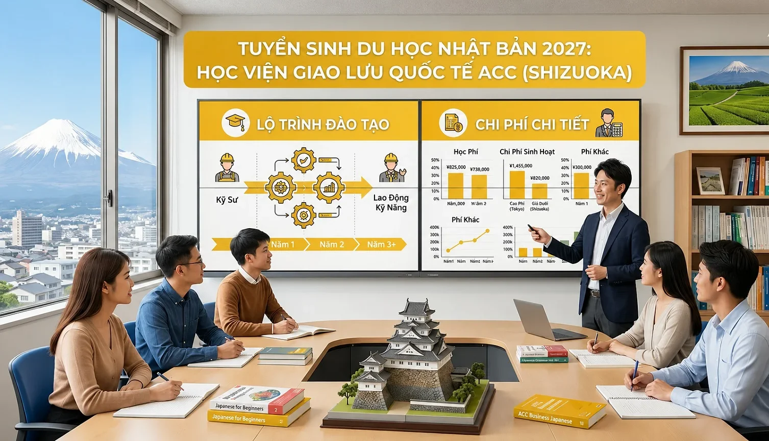 Tuyển sinh du học Nhật Bản 2027: Học viện Giao lưu Quốc tế ACC (Shizuoka) – Lộ trình đào tạo và chi phí chi tiết